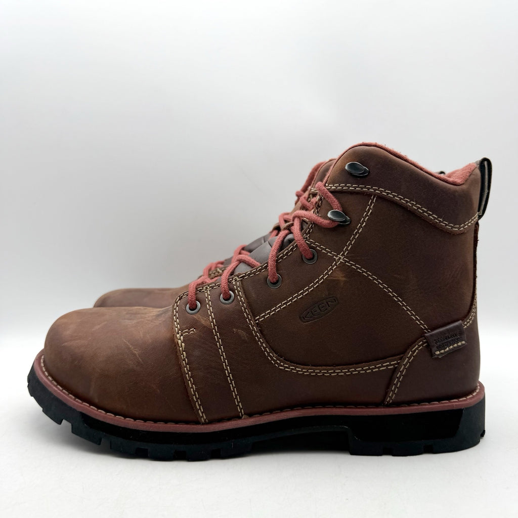 Keen Womens Seattle 6" Work Boot US 6.5 Red Brown Waterproof Aluminum Toe NIB