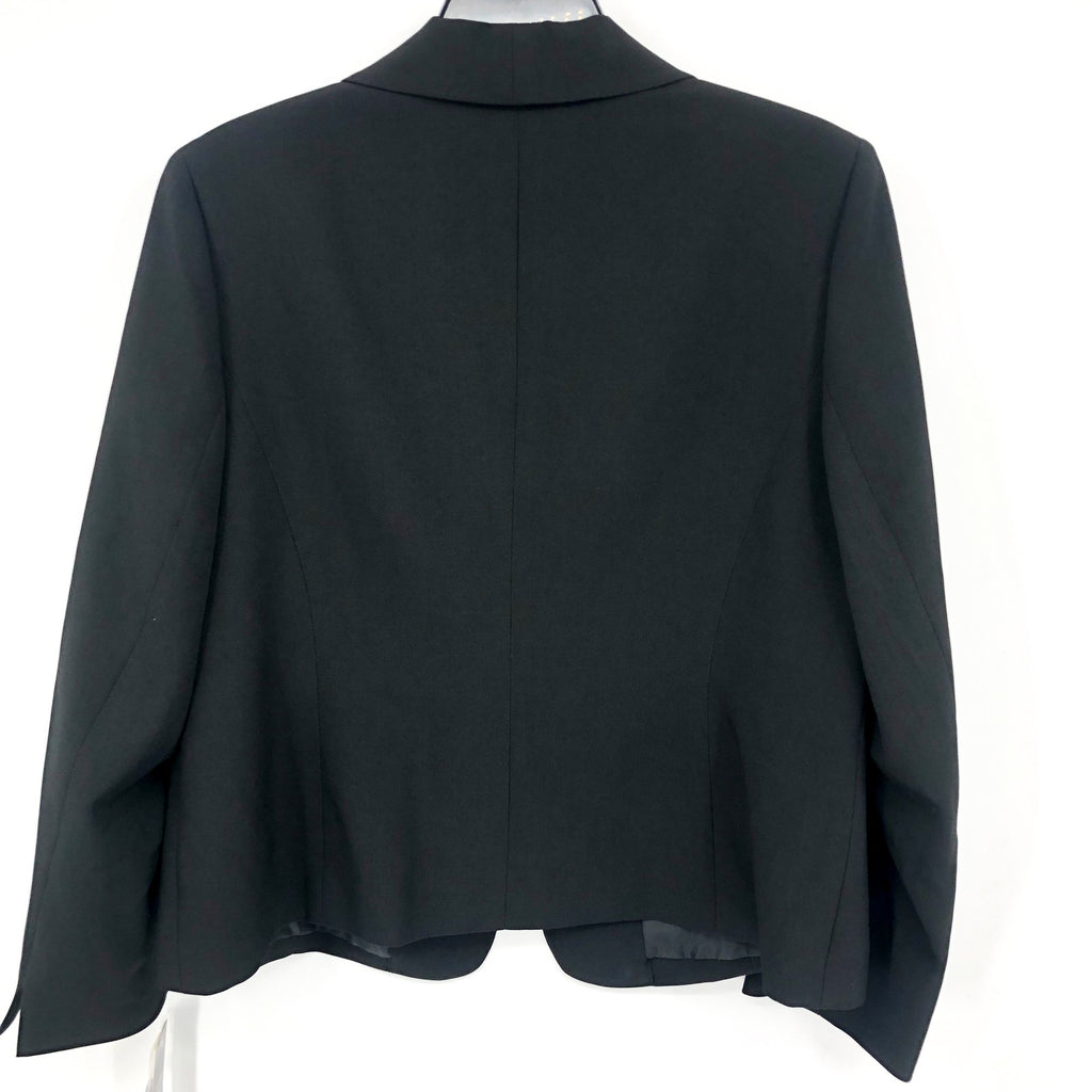 LE SUIT Womens Shawl Collar Suit Jacket 12P PETITE Black Coated Buttons NWT