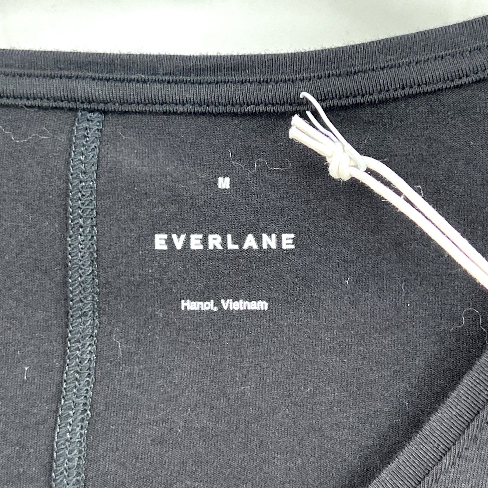 EVERLANE Women's The Supima Form Ballet Neck Tee Medium Black Long Sleeve NWT