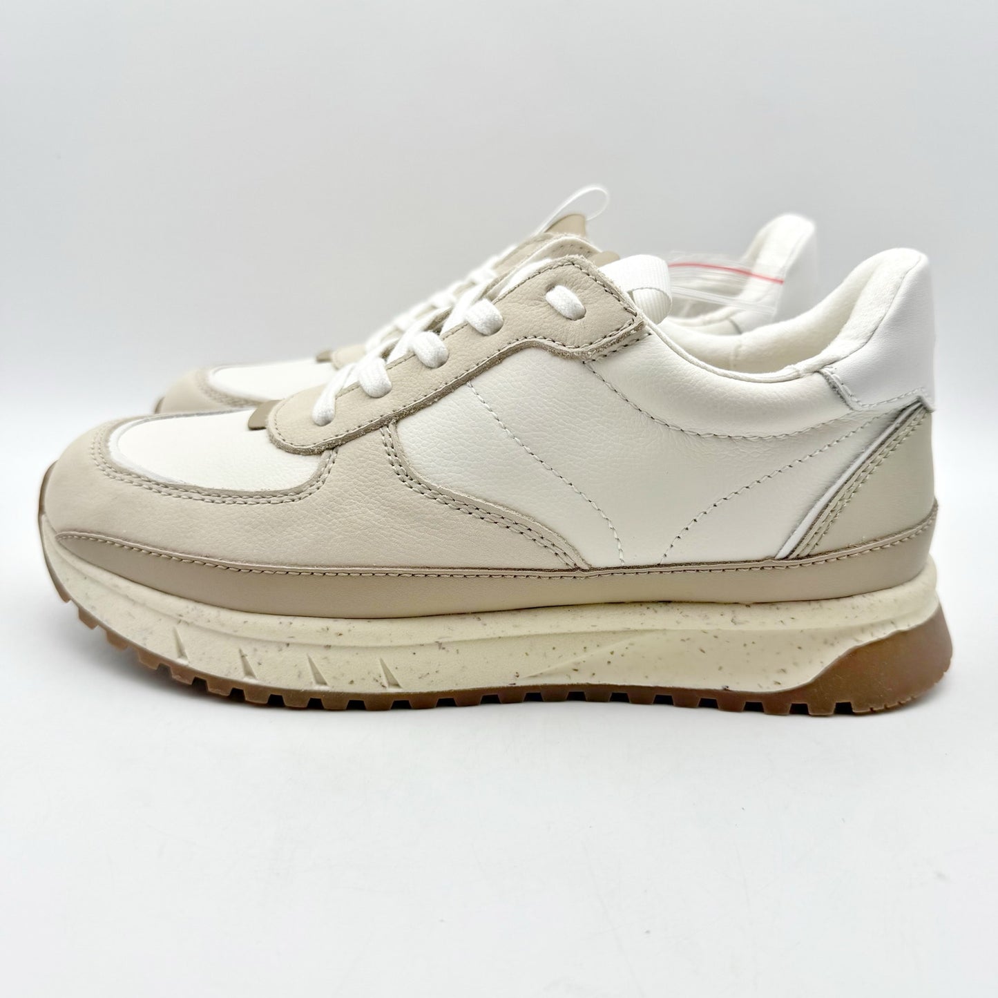 MADEWELL Womens Kickoff Trainer Sneakers US 7 M Cream Tan White Leather NIB
