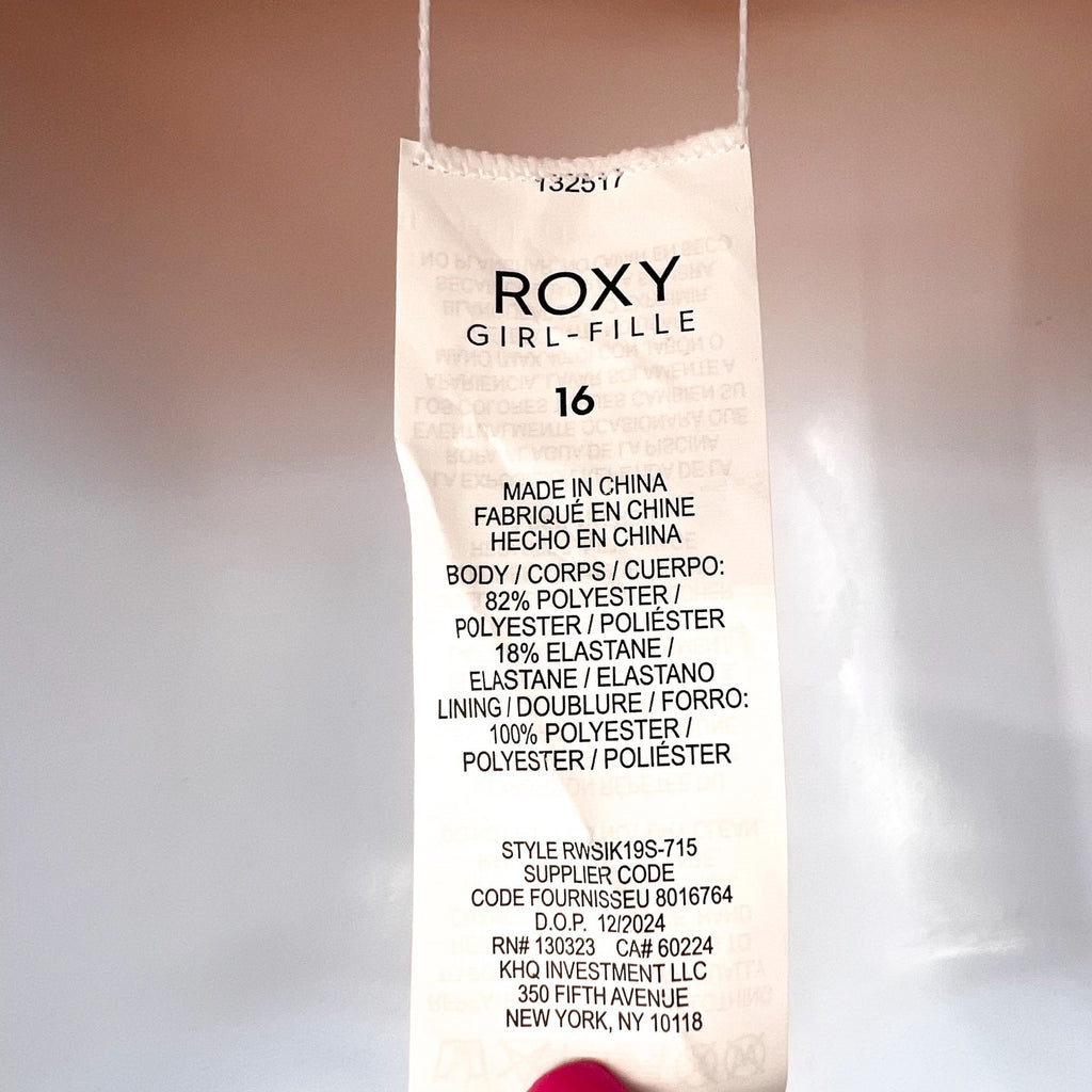 ROXY Big Girls Island Time One-Piece Swimsuit Size 16 Orange Golden Rays NWT