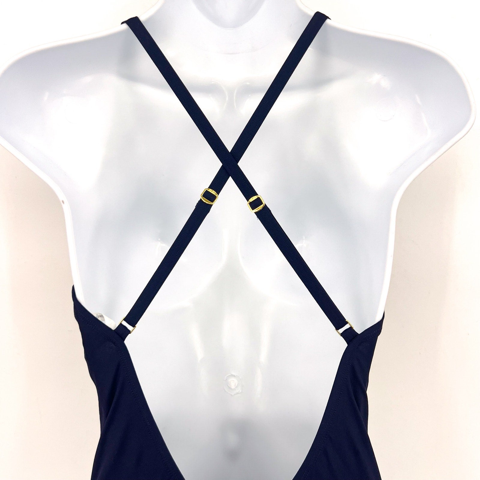BLEU ROD BEATTIE Don't Mesh With Me One Piece Swimsuit Size 8 Navy Blue NWT