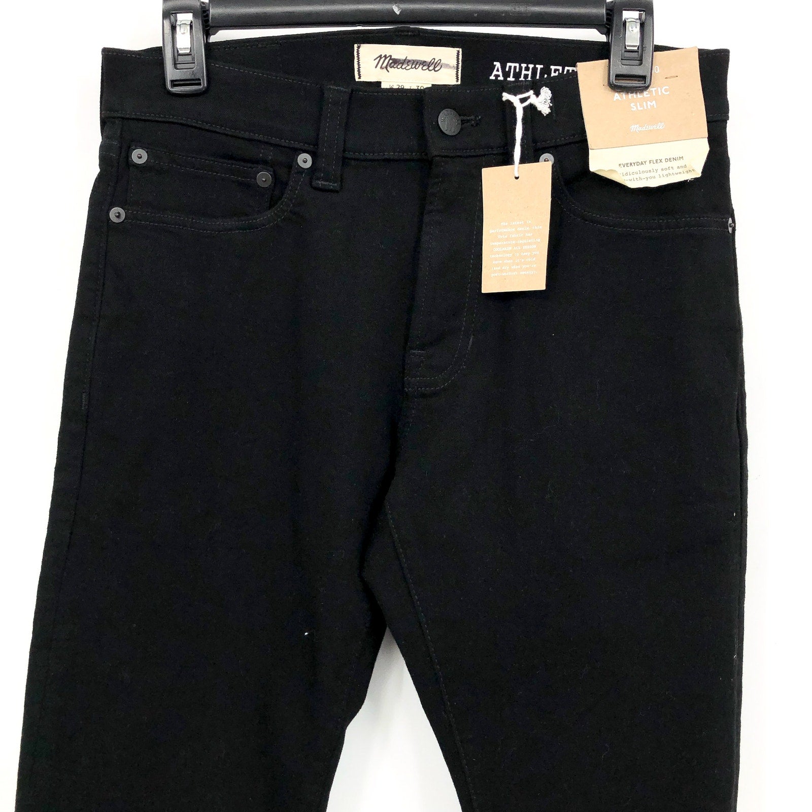 MADEWELL Men's Athletic Slim Jeans 29x30 Black Bainhart COOLMAX ND478 NWT