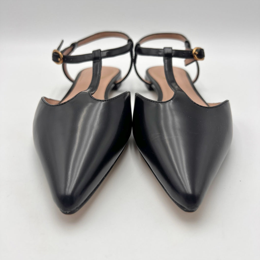 Cole Haan Womens Marlah T-Strap Heels Size 6.5 B Black Leather NWOB