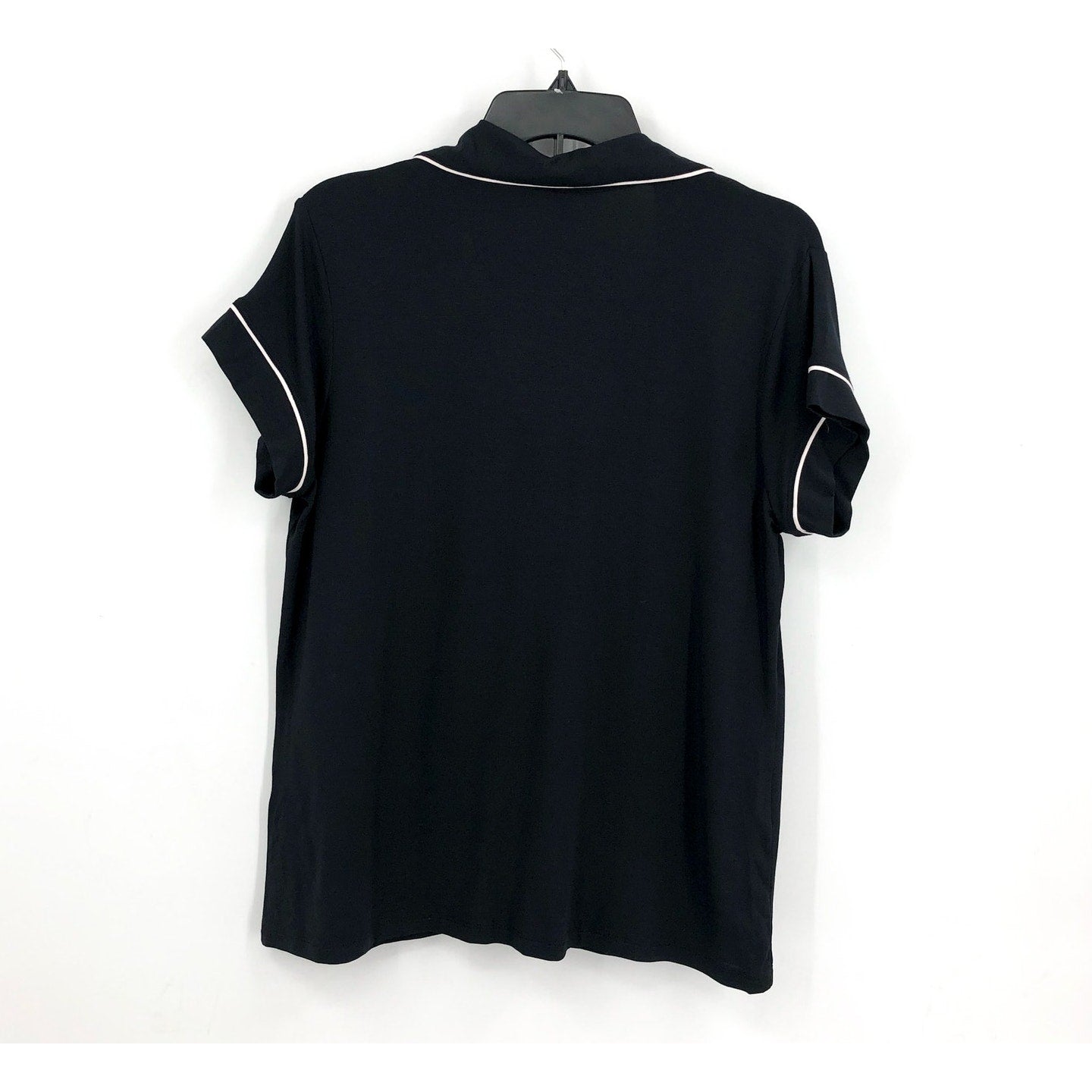 EBERJEY Gisele Short Sleeve Cropped PJ Set Medium Black Pink TENCEL Modal NWT