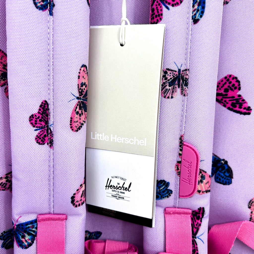 HERSCHEL HERITAGE Youth Backpack 26L Purple Lavendula Butterflies NWT
