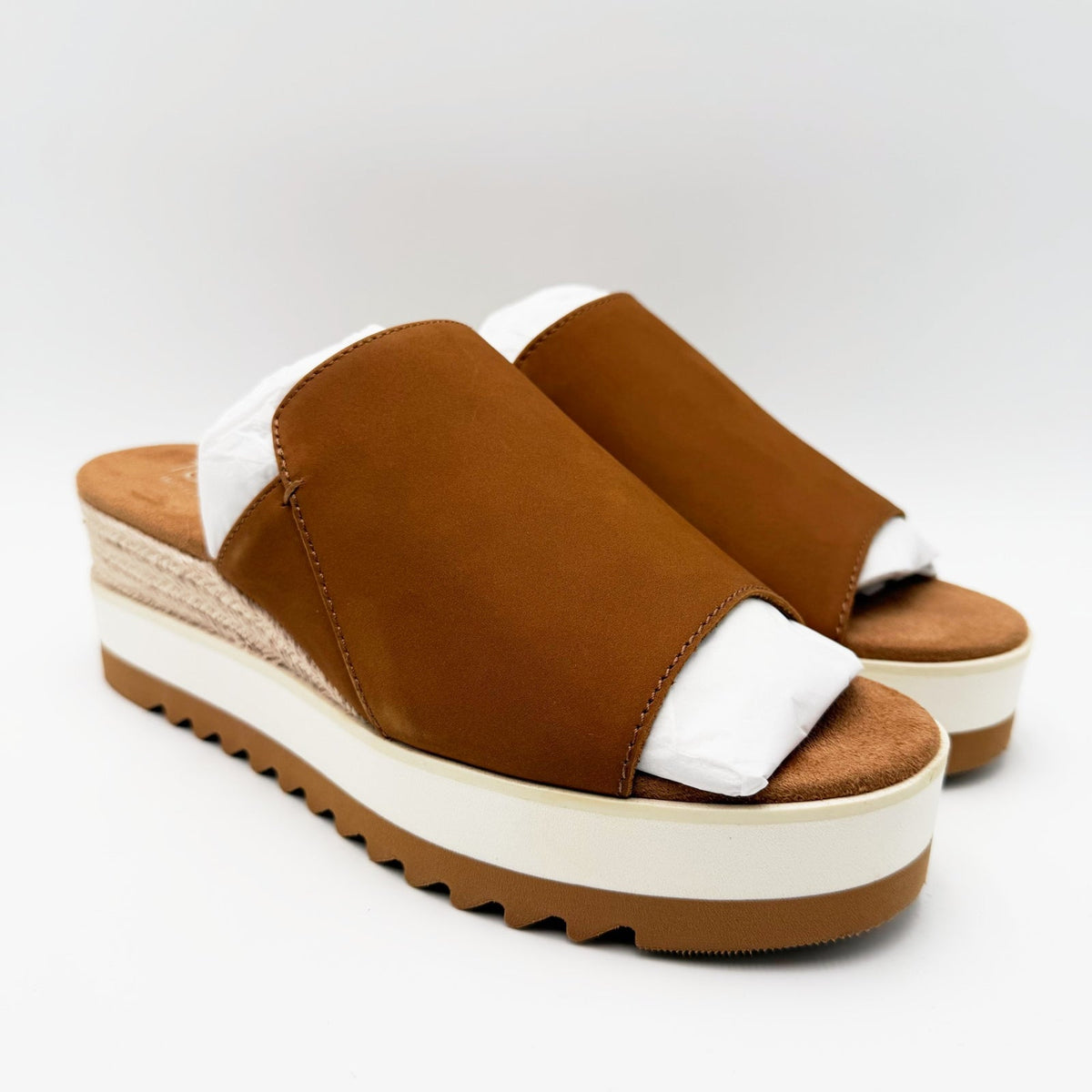 TOMS Womens Diana Mule Platform Wedge Sandals Size 8 EU 38.5 Brown Sugar NIB