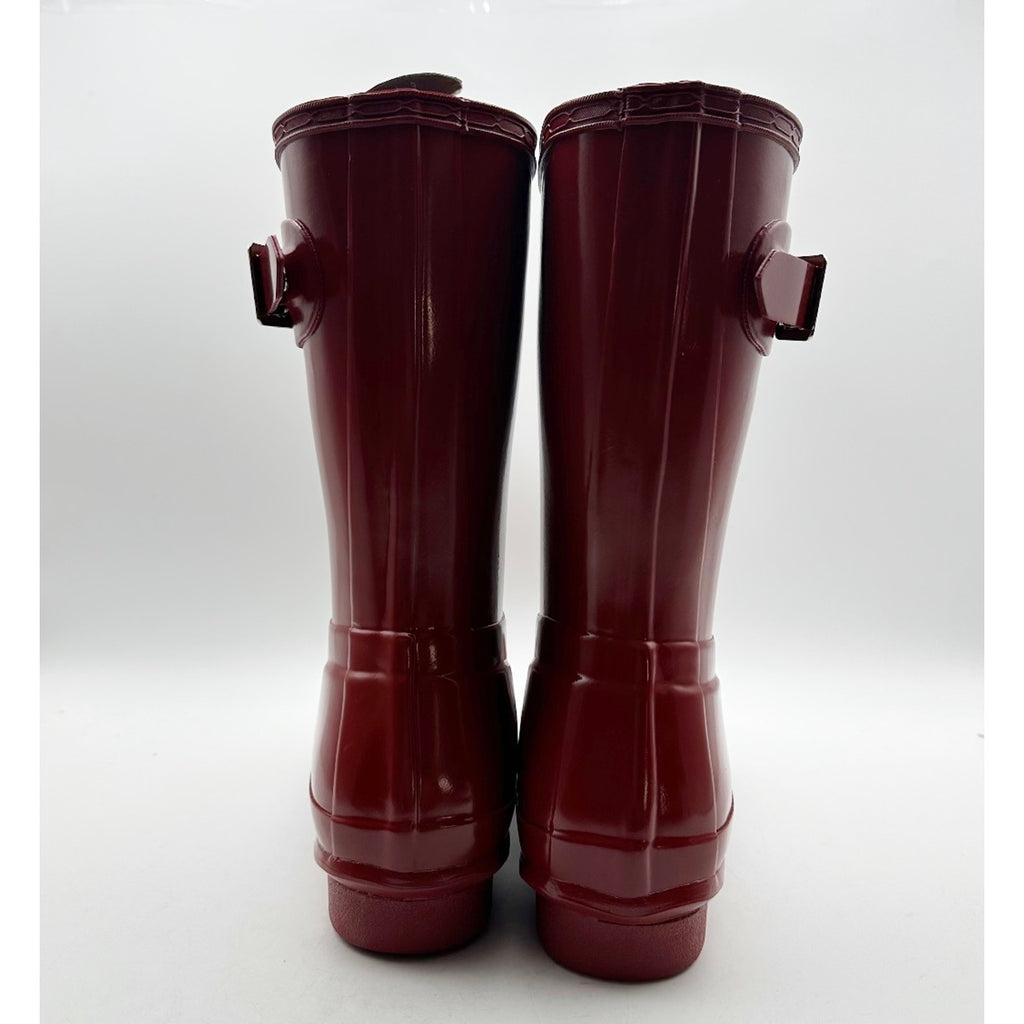 Hunter Womens Original Short Gloss Mid Calf Rain Boots Size 10 Military Red NIB