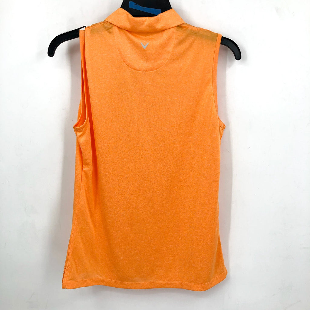 CALLAWAY Women's Sleeveless Golf Polo Shirt XL Orange Quarter Zip NWT