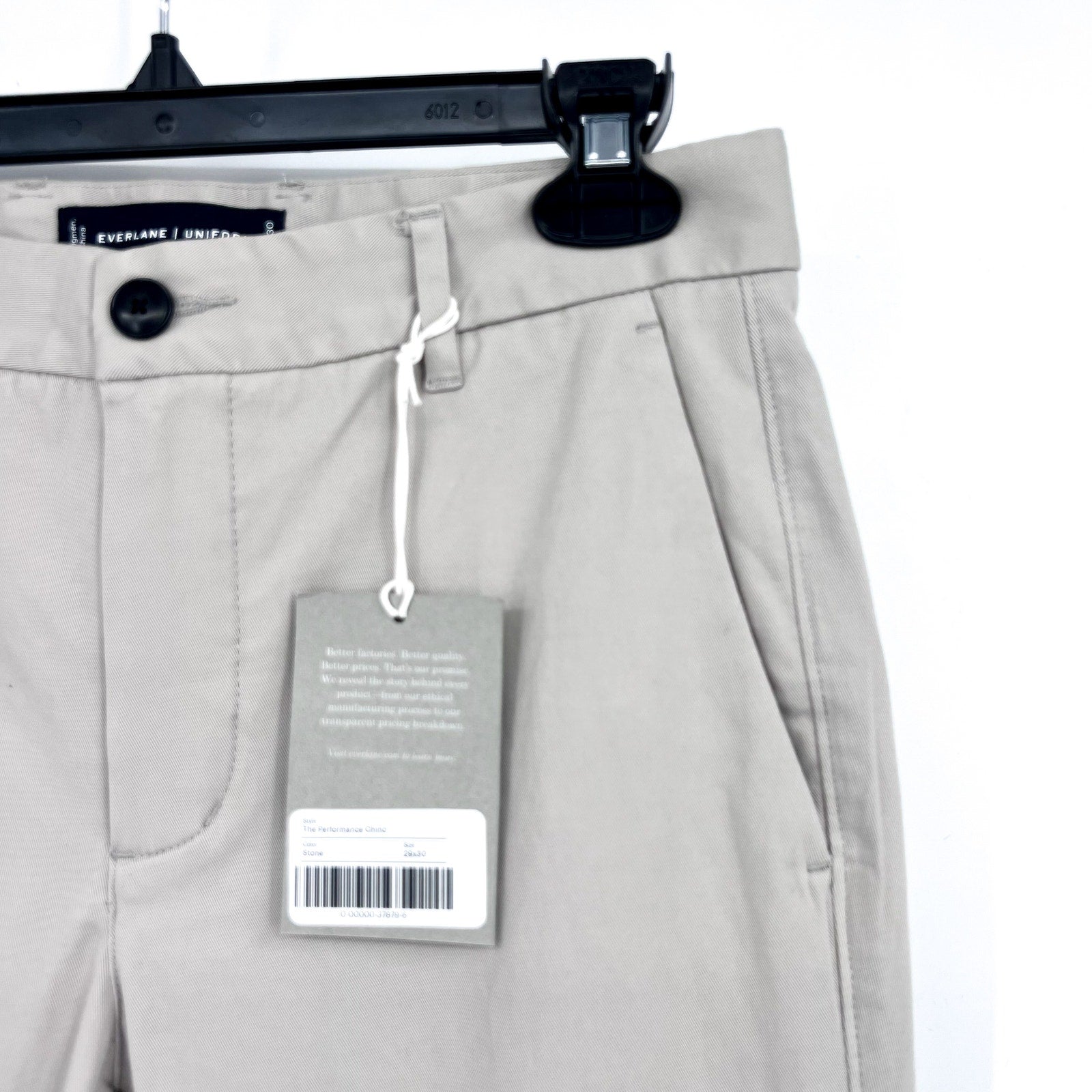 EVERLANE Men's Uniform Performance Chinos 29x30 Stone Gray Slim Fit Pants NWT