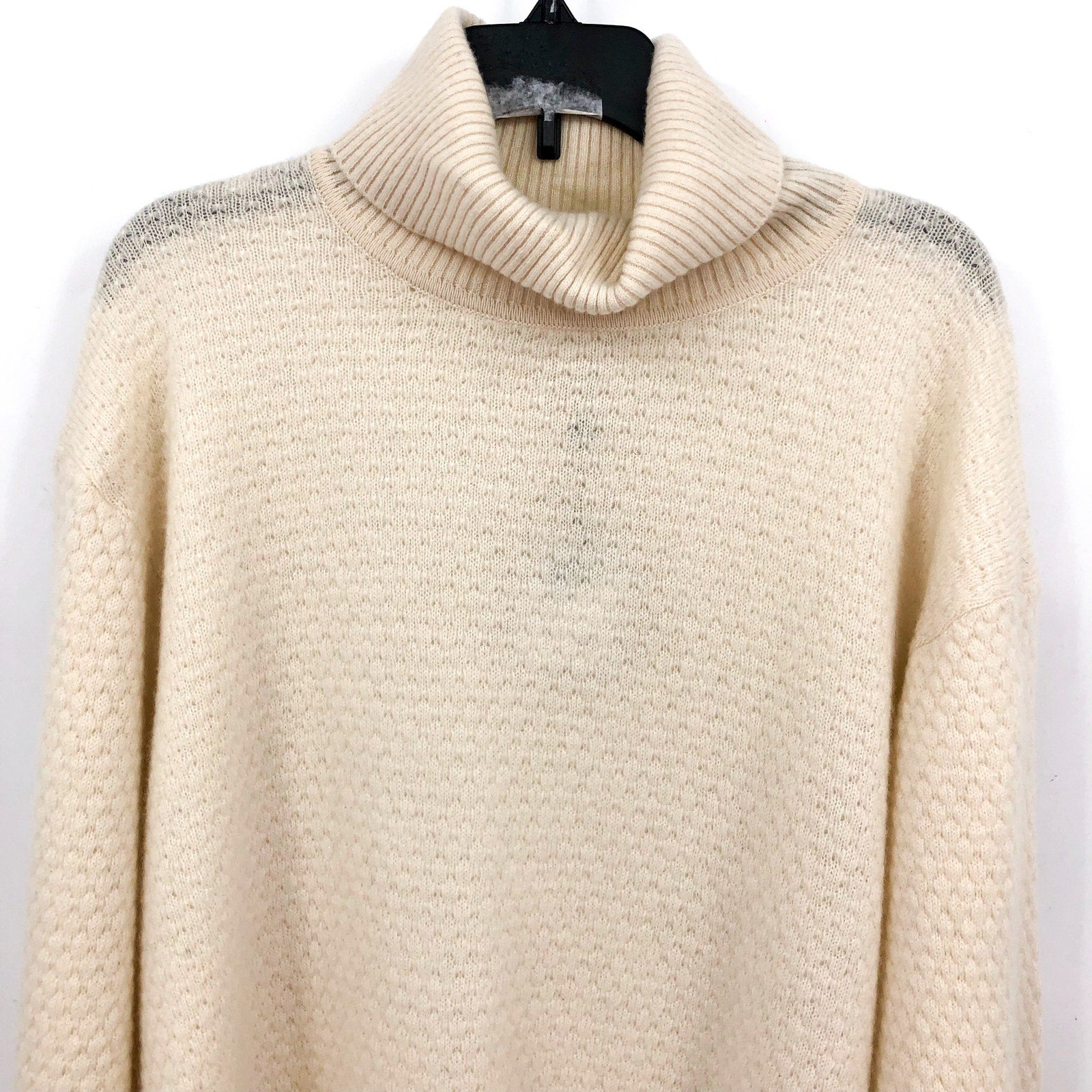 JACK VICTOR Mens Renfrew Cashmere Turtleneck Sweater XL White Ecru Cashmere NWT