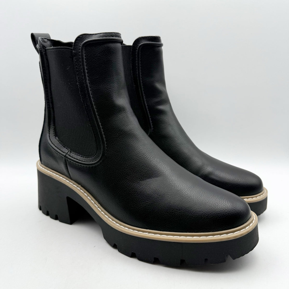 Mia Womens Noylynn Chelsea Boots Size 9 M EU 40 Black Vegan Leather NIB