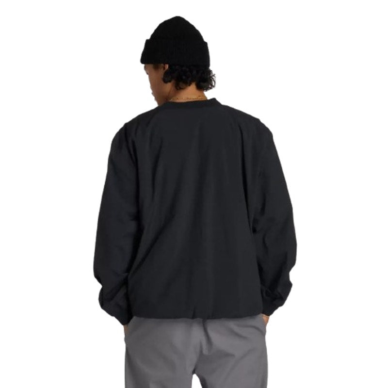 NEW BALANCE Men's Numeric Woven Crewneck Sweatshirt XL Black Oversized NWT