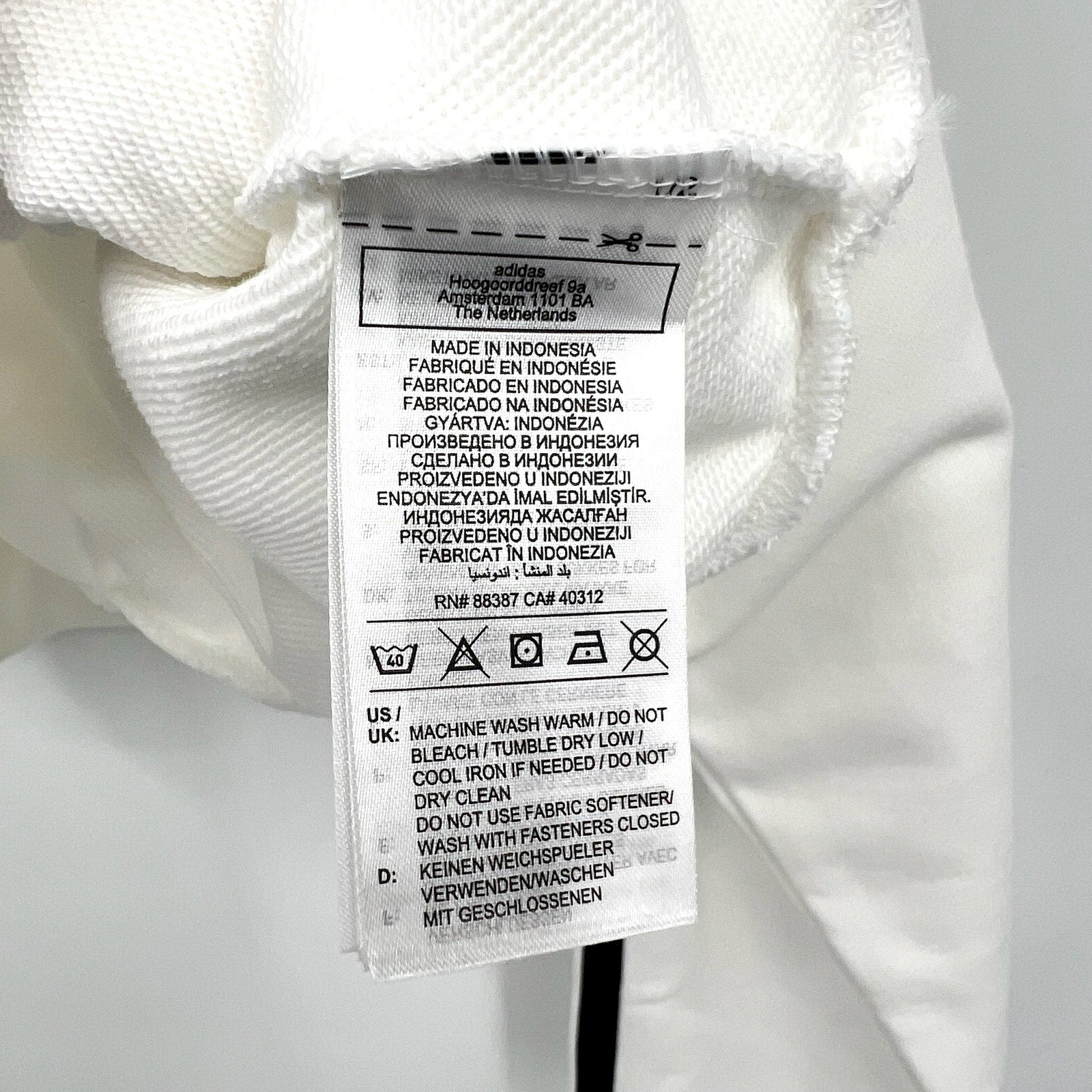 ADIDAS Essentials 3-Stripes French Terry Quarter-Zip Hoodie Medium White NWT