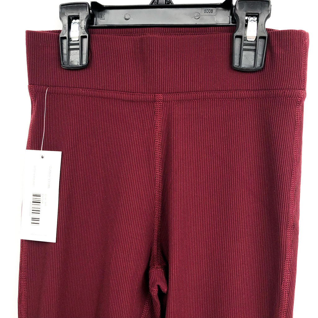 OUTDOOR VOICES Womens Kick Flare Pants XXS Red Shiraz Superform Rib NWT
