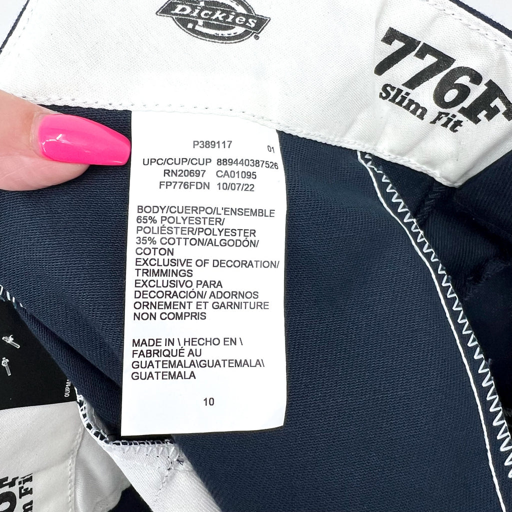 DICKIES Women's FLEX Original Fit Work Pants Size 10 Navy Blue Stretch Twill NWT