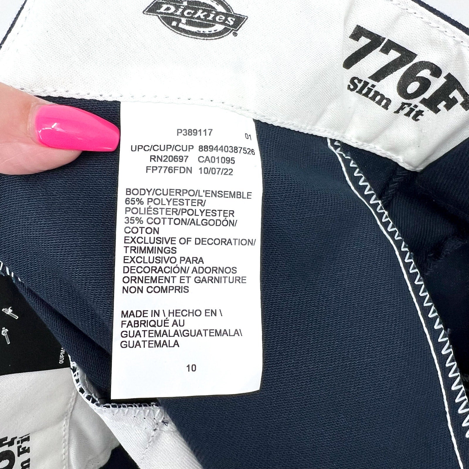 DICKIES Women's FLEX Original Fit Work Pants Size 10 Navy Blue Stretch Twill NWT