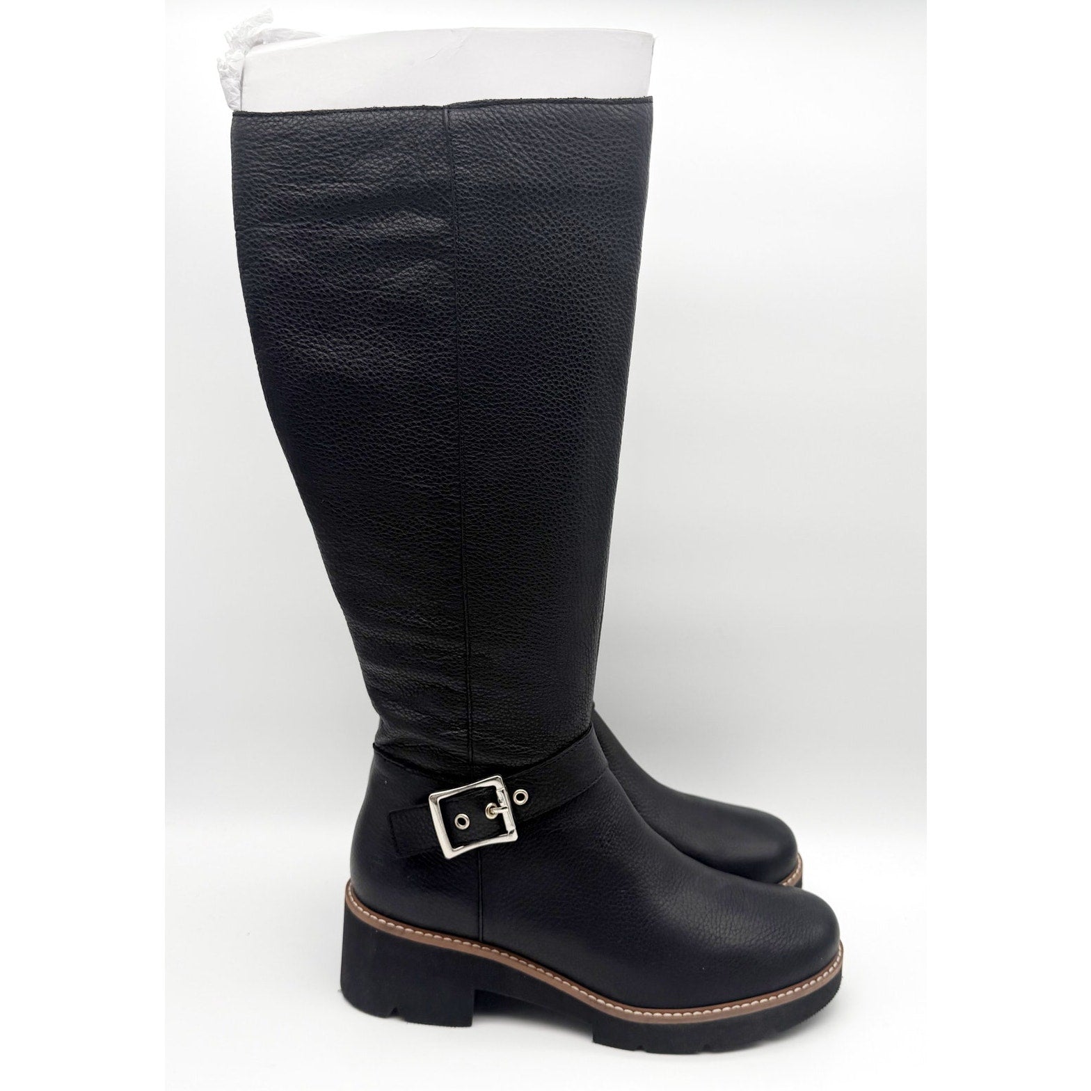 Naturalizer Womens Darry Knee High Boots US 9 Black Leather Water-Repellent NWOB