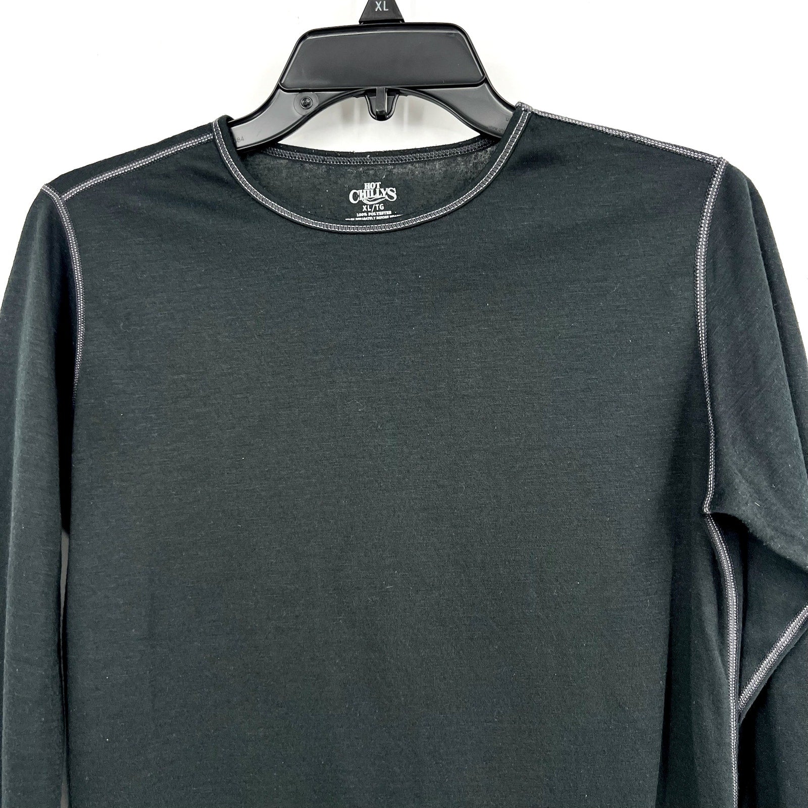 HOT CHILLYS Youth Boy's Pepper Bi-Ply Crewneck Top XL Black Base Layer EUC