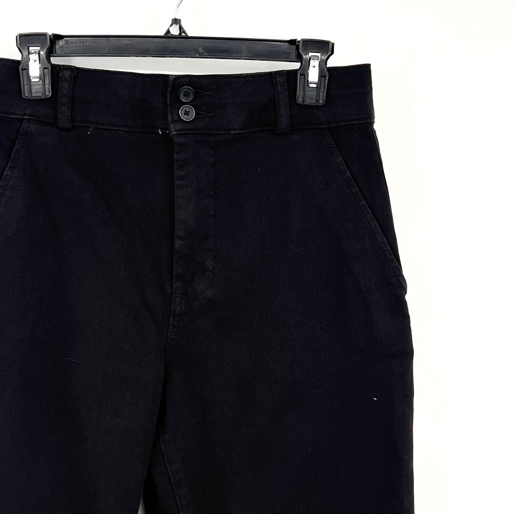 EVERLANE Women's Organic Kick Flare Pants Size 6 Black Stretch Twill NWT