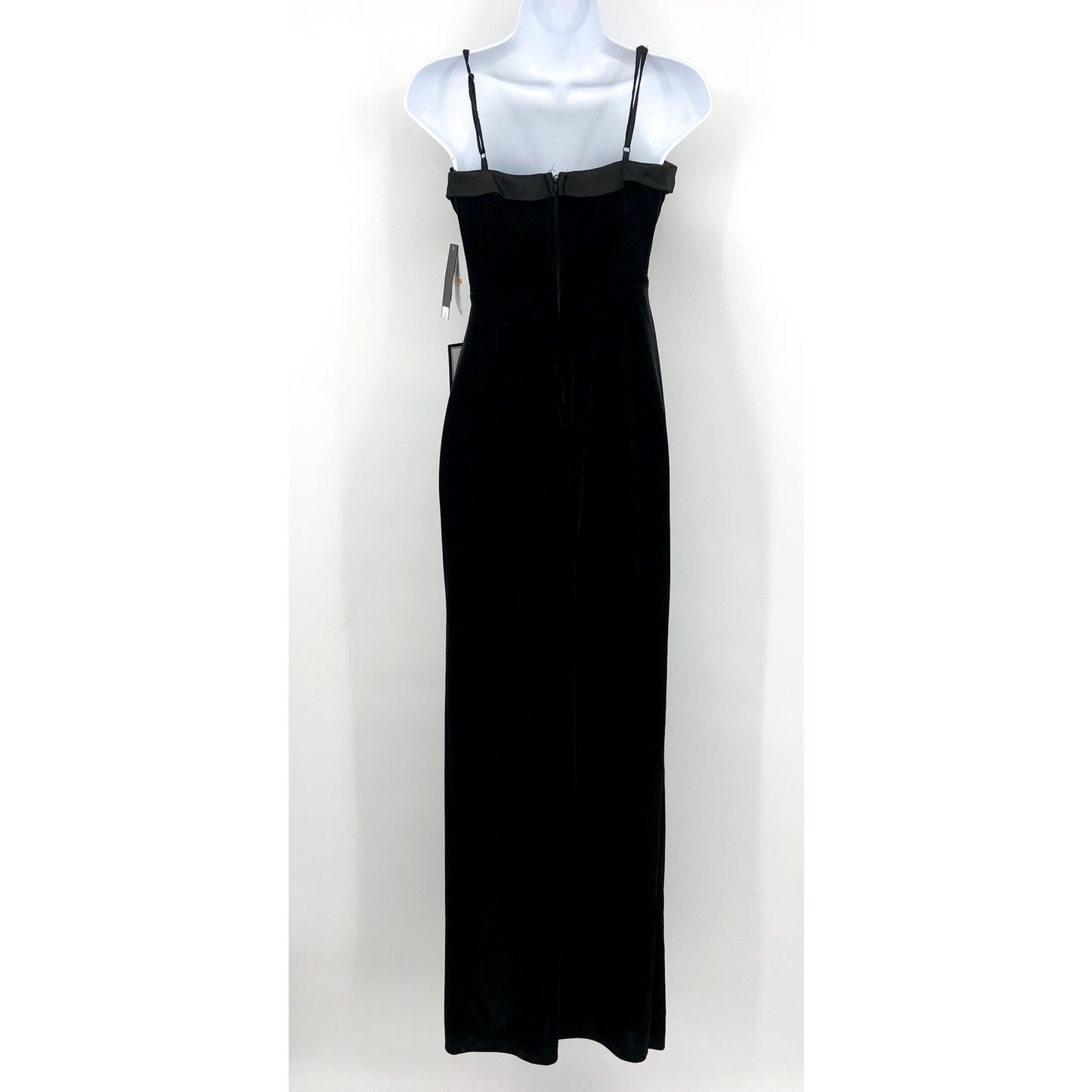 CITY STUDIO Bow-Neckband Long Velvet Gown Size 3-4 Black Formal NWT