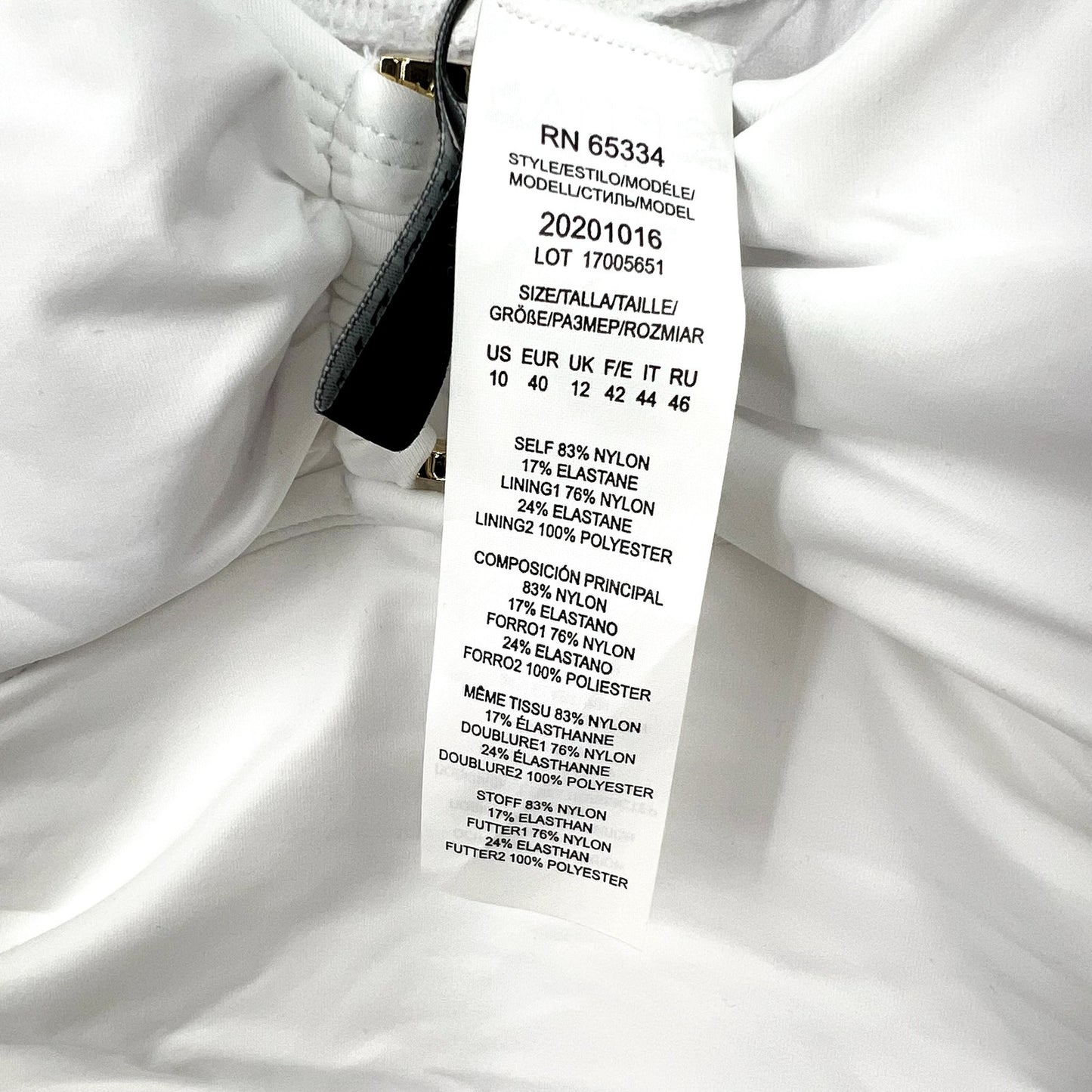 LAUREN RALPH LAUREN One Piece Swimsuit Size 10 White Beach Club Solid Ring NWT