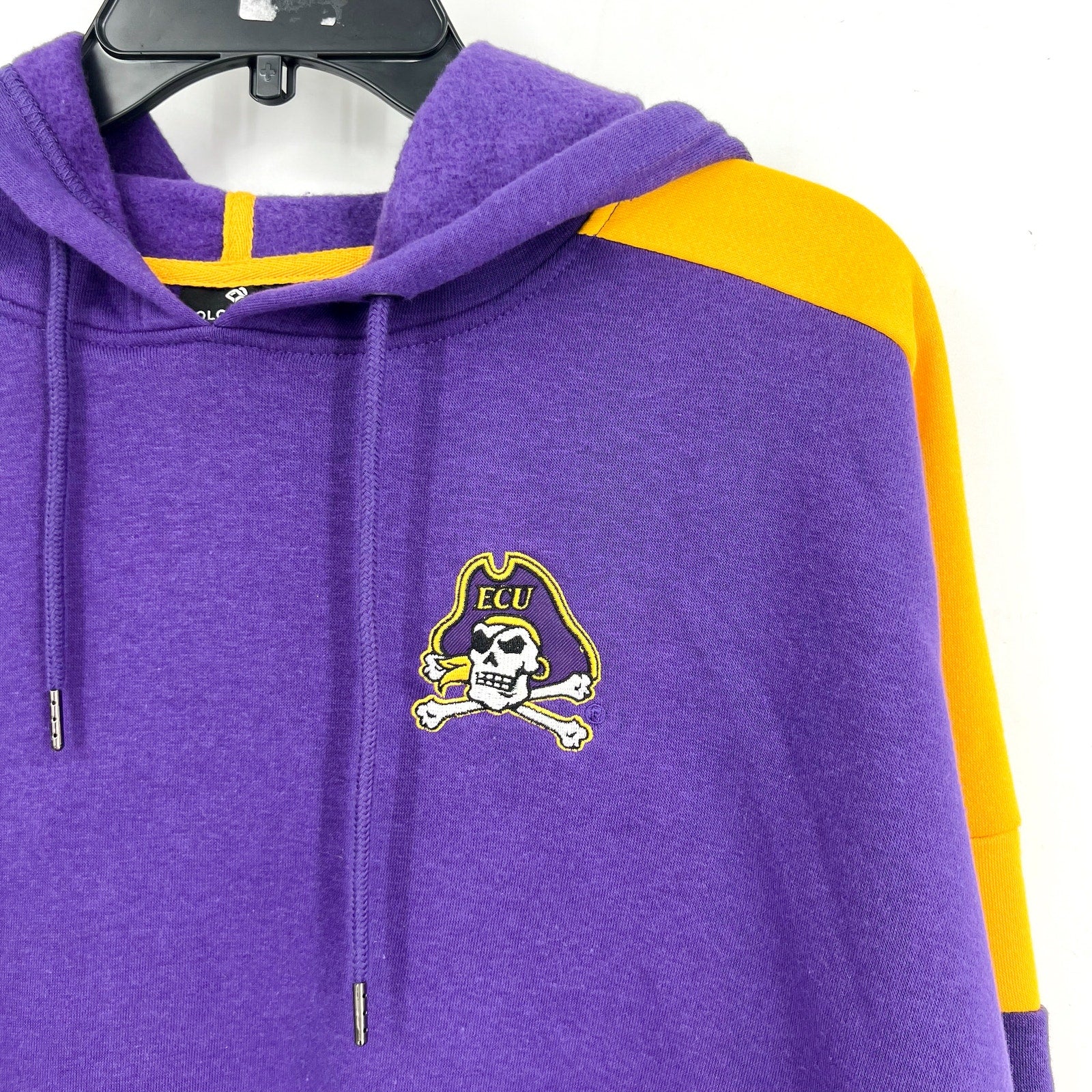 COLOSSEUM Womens ECU Pirate Stripe Cropped Hoodie Large Purple Sweatshirt NWT