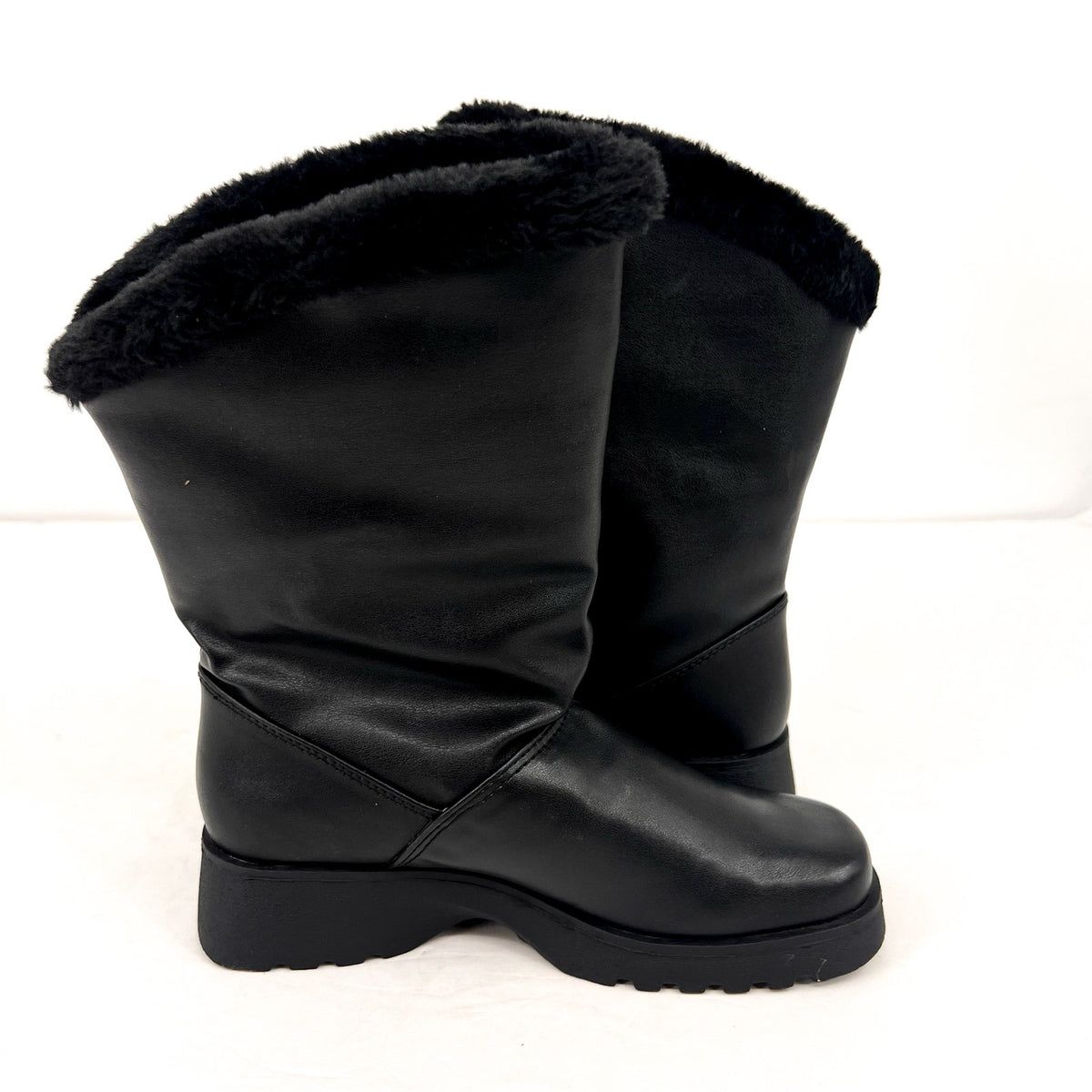 TUNDRA Women's Avery Short Snow Boots Size 6M Black Waterproof Faux Fur NIB