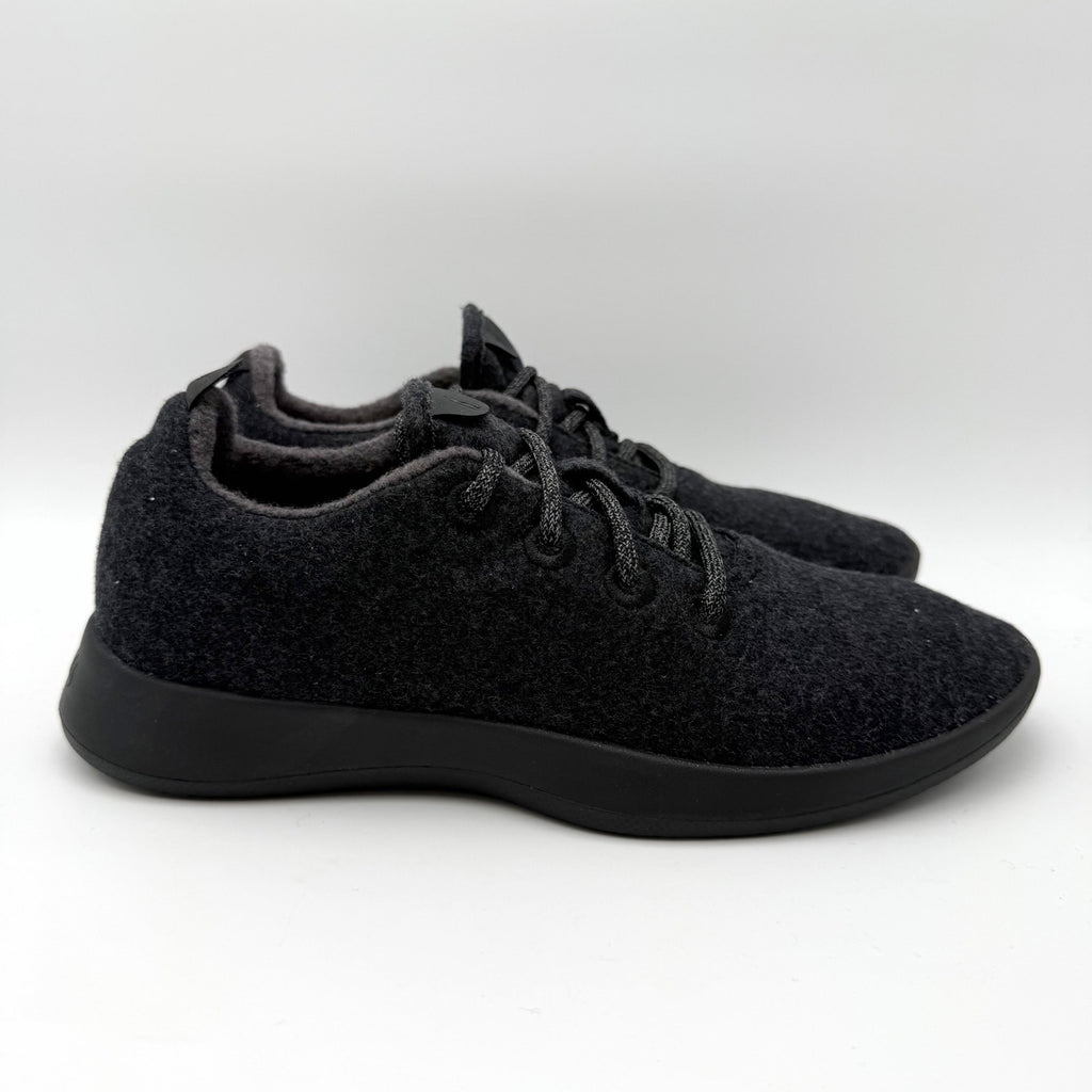 AllBirds Mens Wool Runner Sneakers US 8 EU 40.5 Black Athletic NIB