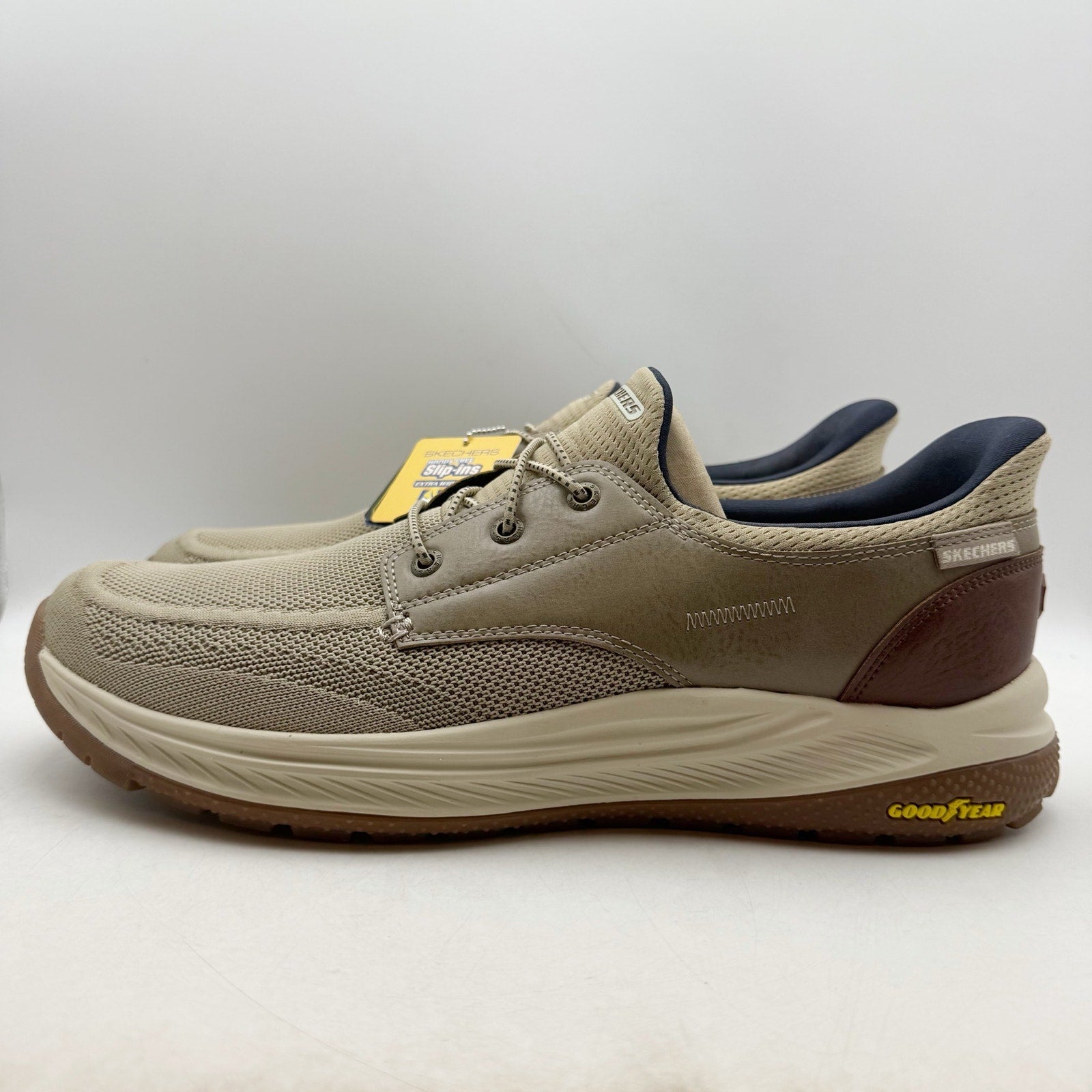 SKECHERS Mens Meroe - Alden Slip On Boat Shoes US 13 WW Taupe Tan Sneakers NWT