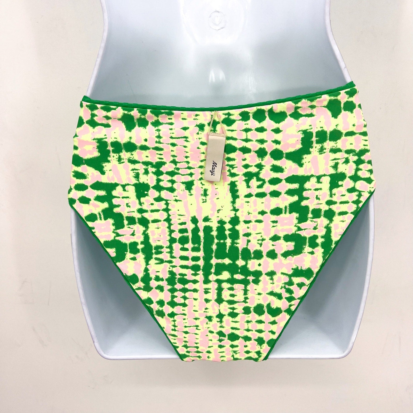 MAAJI Suzy Q Rise Reversible Bikini Bottom Small Green Enchanting Emerald NWT