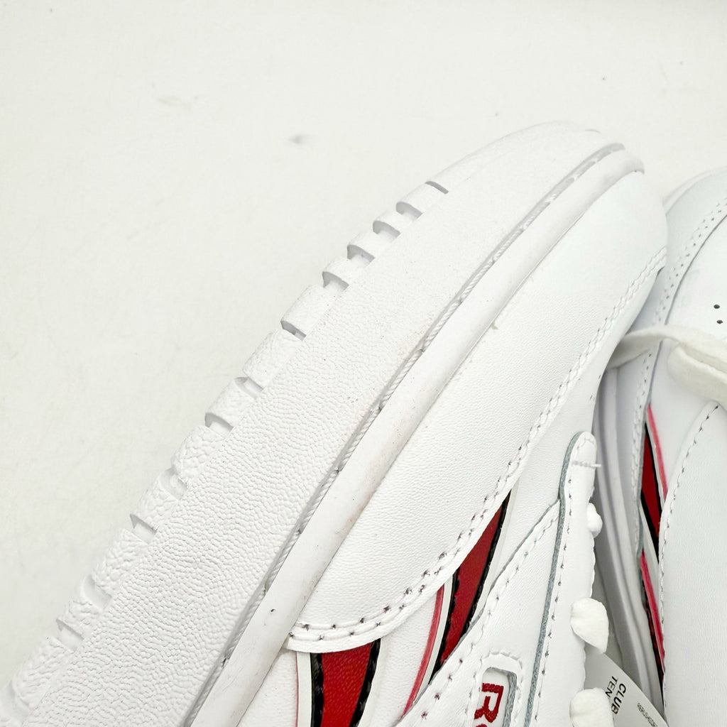 Reebok Womens Club C Double Sneaker SIZE 9 EU 40 White Red Leather NWT