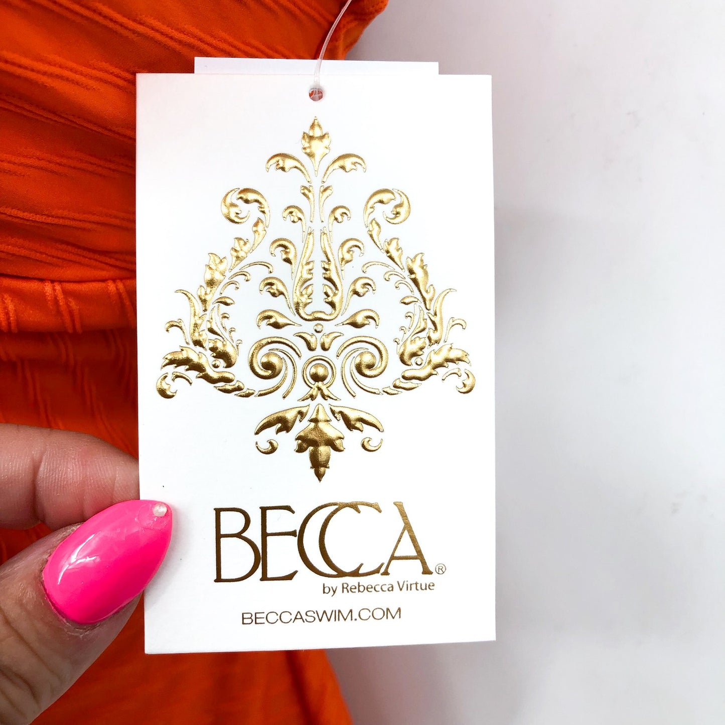 BECCA Women's Catalonia One Piece Swimsuit Large Carrot Orange Asymmetrical