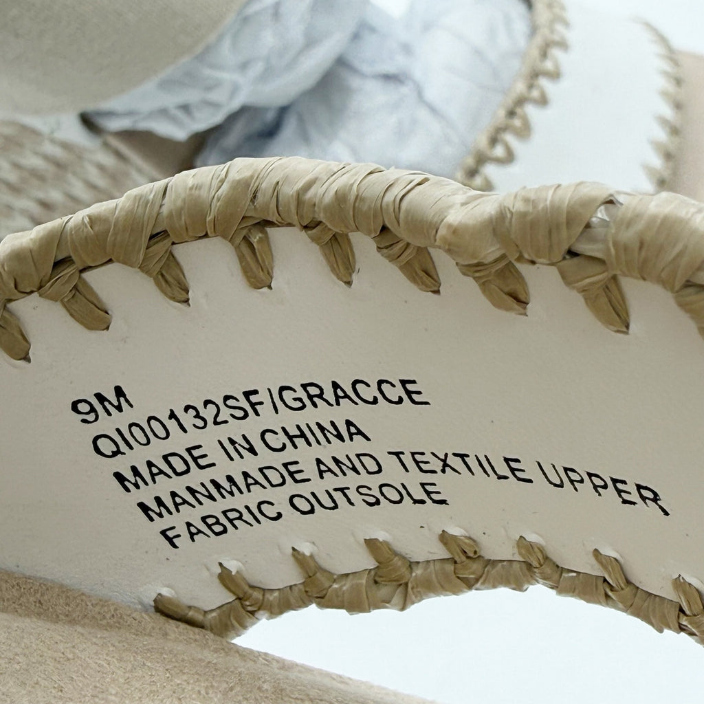 MIA Womens Gracce Espadrille Wedge Sandals Size 9 Beige White Vegan Leather NWOB