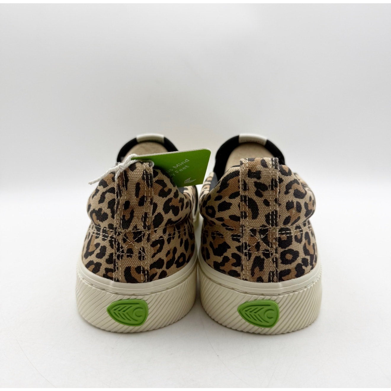 Cariuma Slip-On Canvas Sneakers Mens 10.5 Womens 12 Leopard Tan NIB