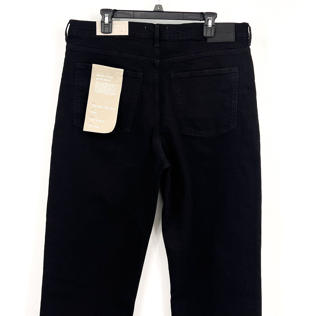 EVERLANE Womens The Way-High Jeans 33x30 US 16 Black Coal Straight Leg NWT