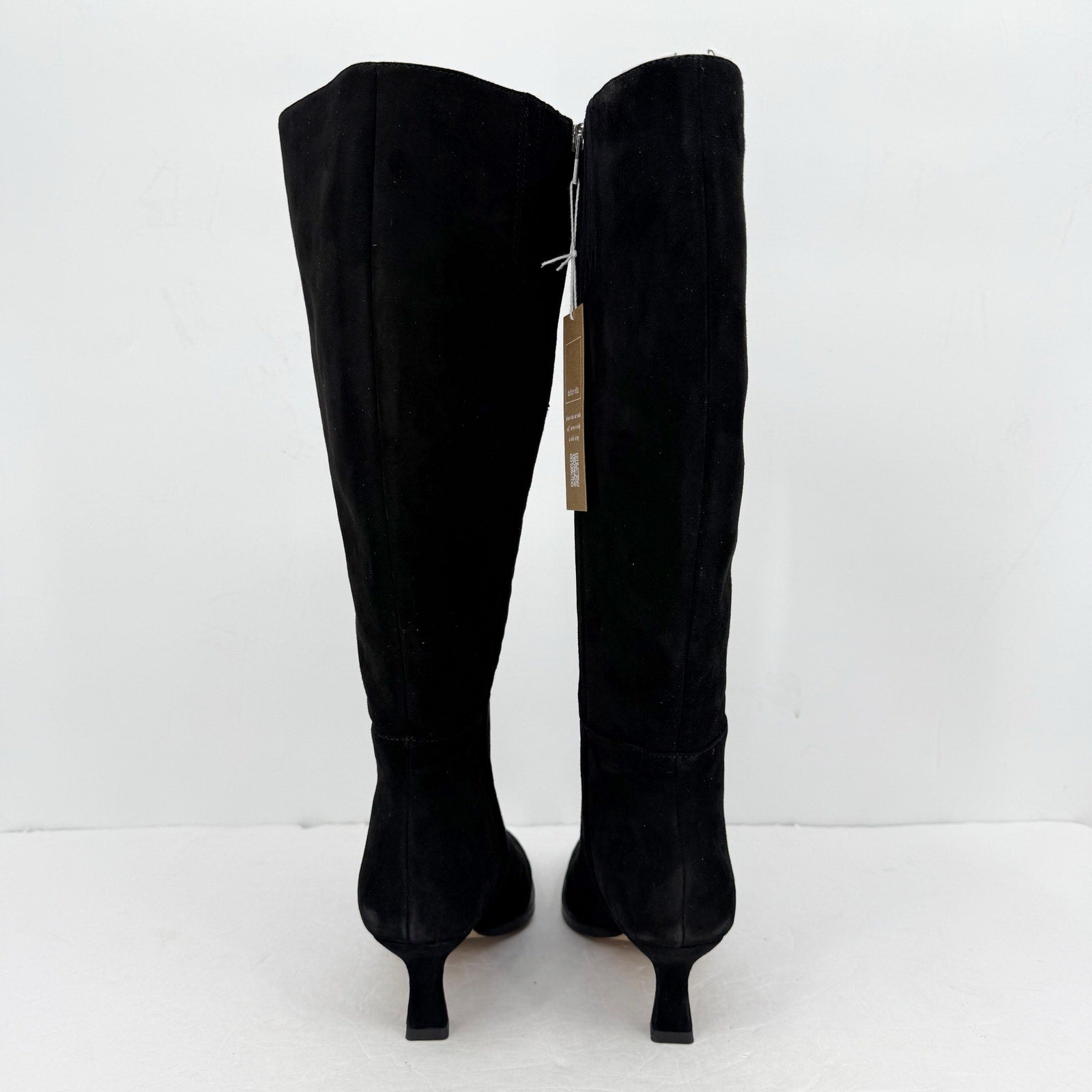 Dolce Vita Womens Auggie Knee High Heeled Boot 7.5 Extra Wide WC Black Suede NIB