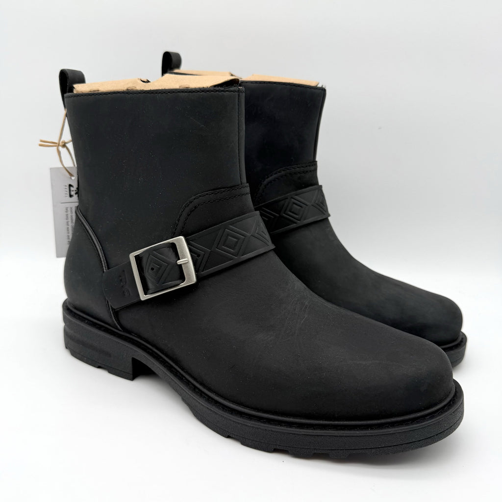 Teva Womens Rowena Buckle Ankle Boot US 8.5 EU 39.5 Black Leather Waterproof NIB