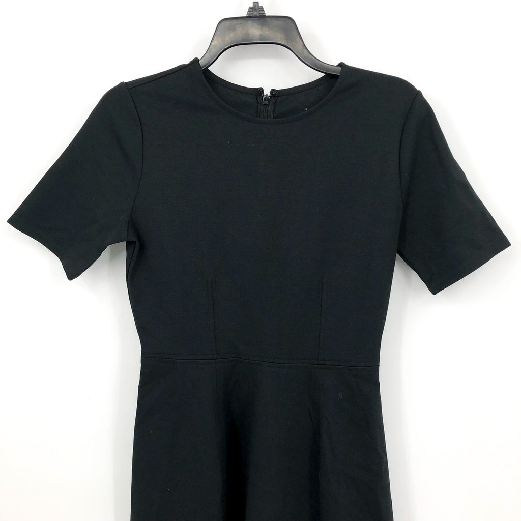 EVERLANE Women's The Dream Short-Sleeve Bell Dress Medium Black Midi NWT