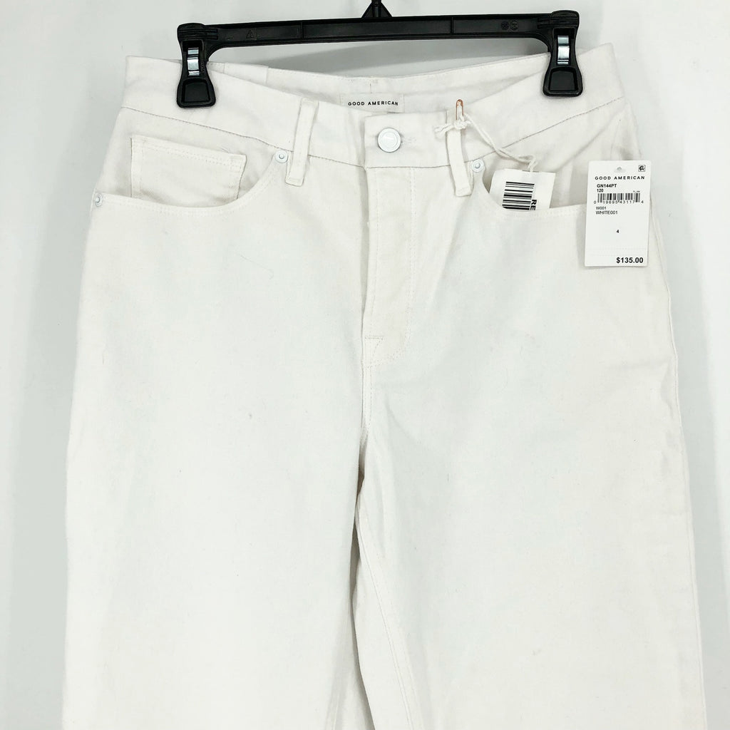 GOOD AMERICAN Good 90s Straight Jeans 27x31 US 4 White Denim High Rise NWT