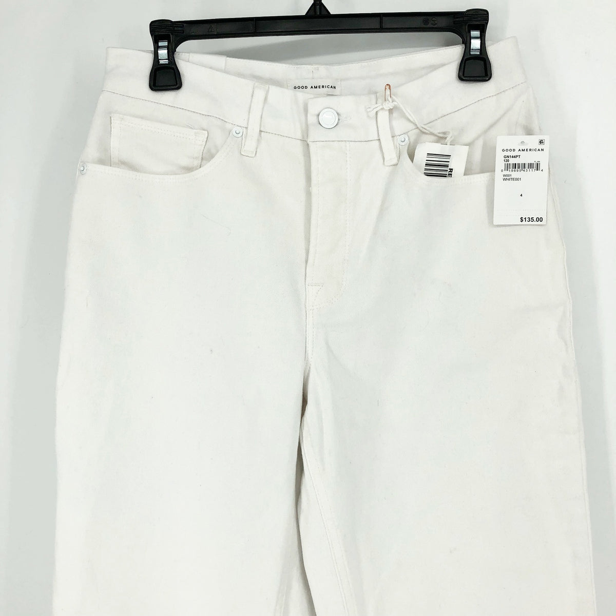 GOOD AMERICAN Good 90s Straight Jeans 27x31 US 4 White Denim High Rise NWT