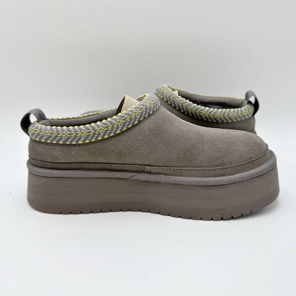 Koolaburra UGG Womens Burree Platform Slippers Size 6 Grey Cloud Suede NWOB