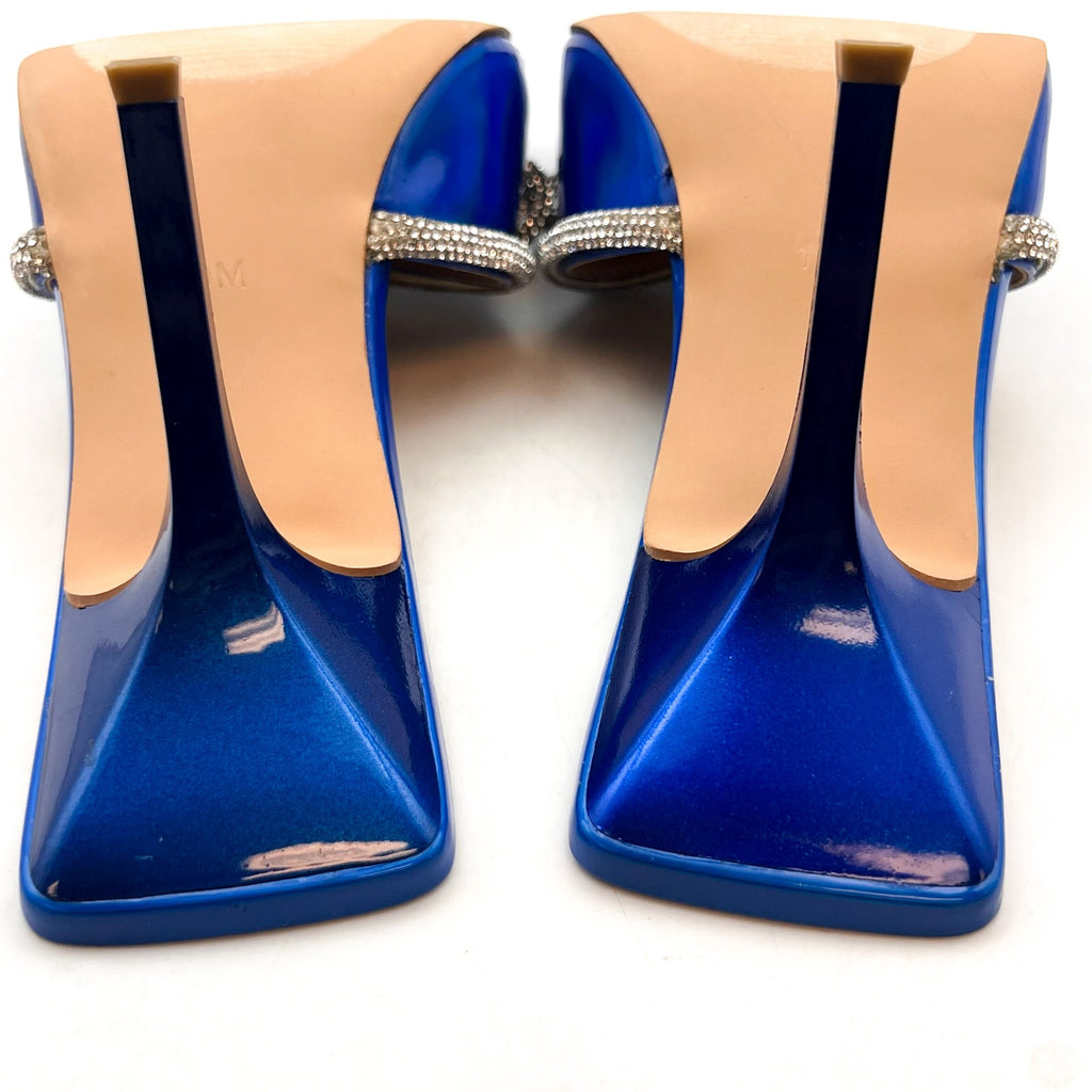 STEVE MADDEN Women's Embellish Heeled Sandals Size 10M Blue Square Toe NWOB