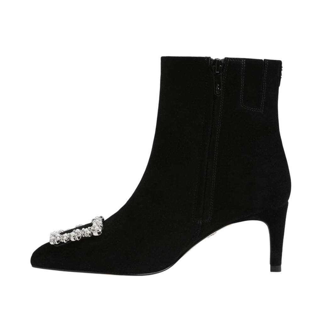 Sam Edelman Womens Ulissa Luster Ankle Bootie US 8 M Black Suede Rhinestone NWOB