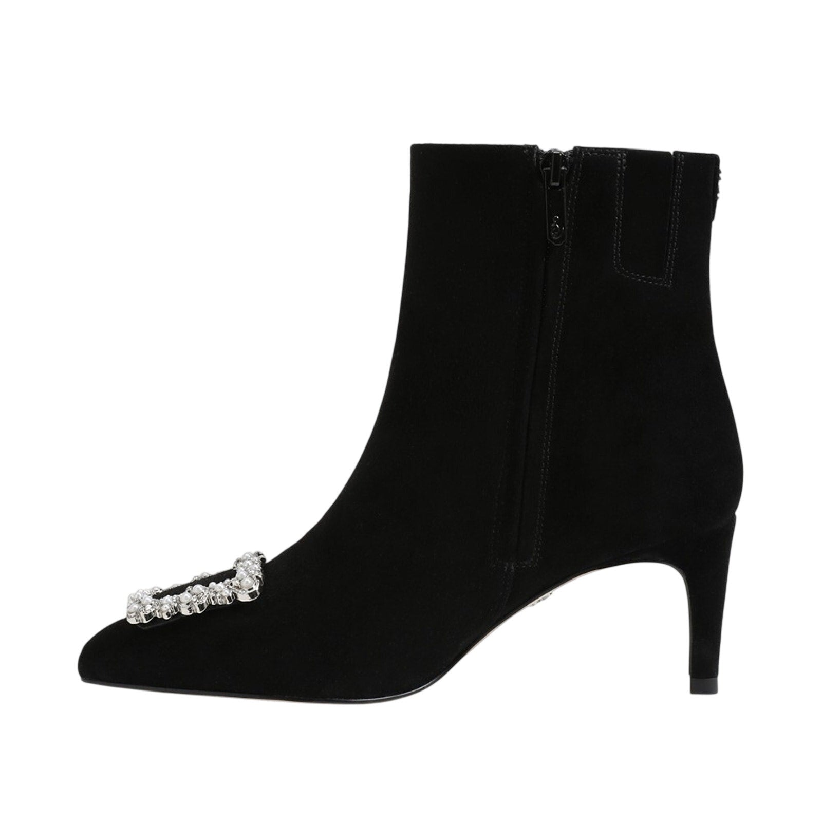 Sam Edelman Womens Ulissa Luster Ankle Bootie US 8 M Black Suede Rhinestone NWOB