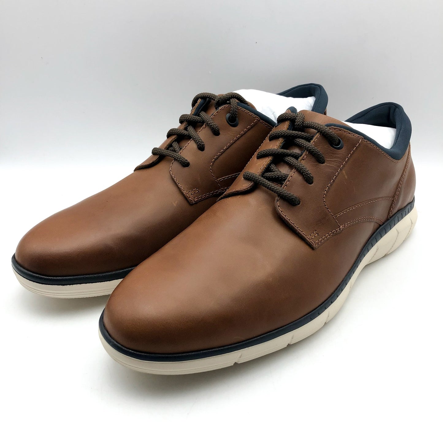 Johnston & Murphy Mens Parsons Plain Toe Shoes US 10.5 M EU 43.5 Tan Leather NIB