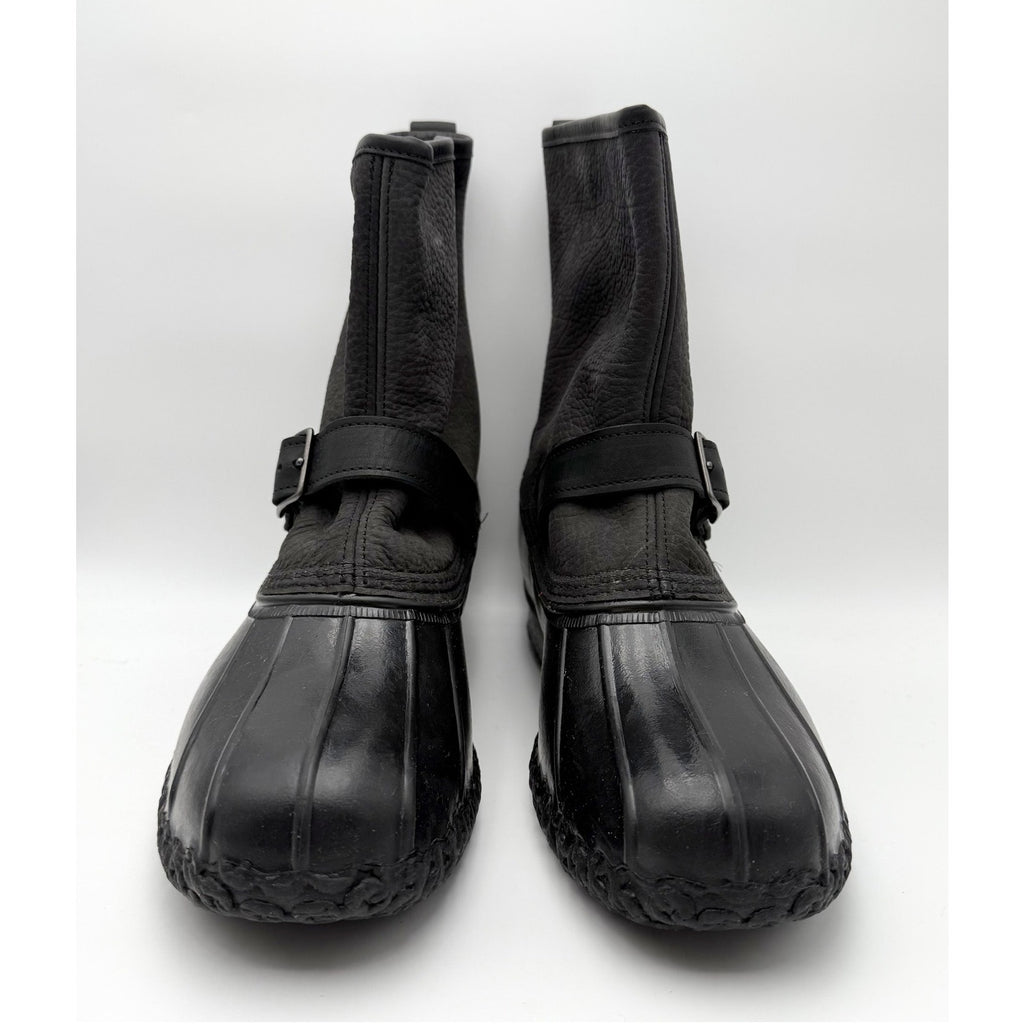 L.L. Bean Mens 10" Engineer Buckle Boots US 12 Black Leather Waterproof NWOB