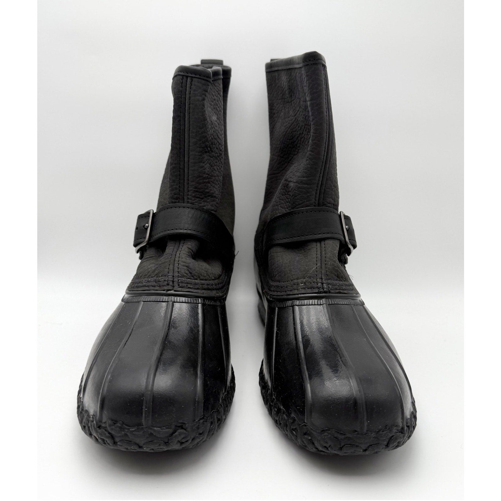 L.L. Bean Mens 10" Engineer Buckle Boots US 12 Black Leather Waterproof NWOB