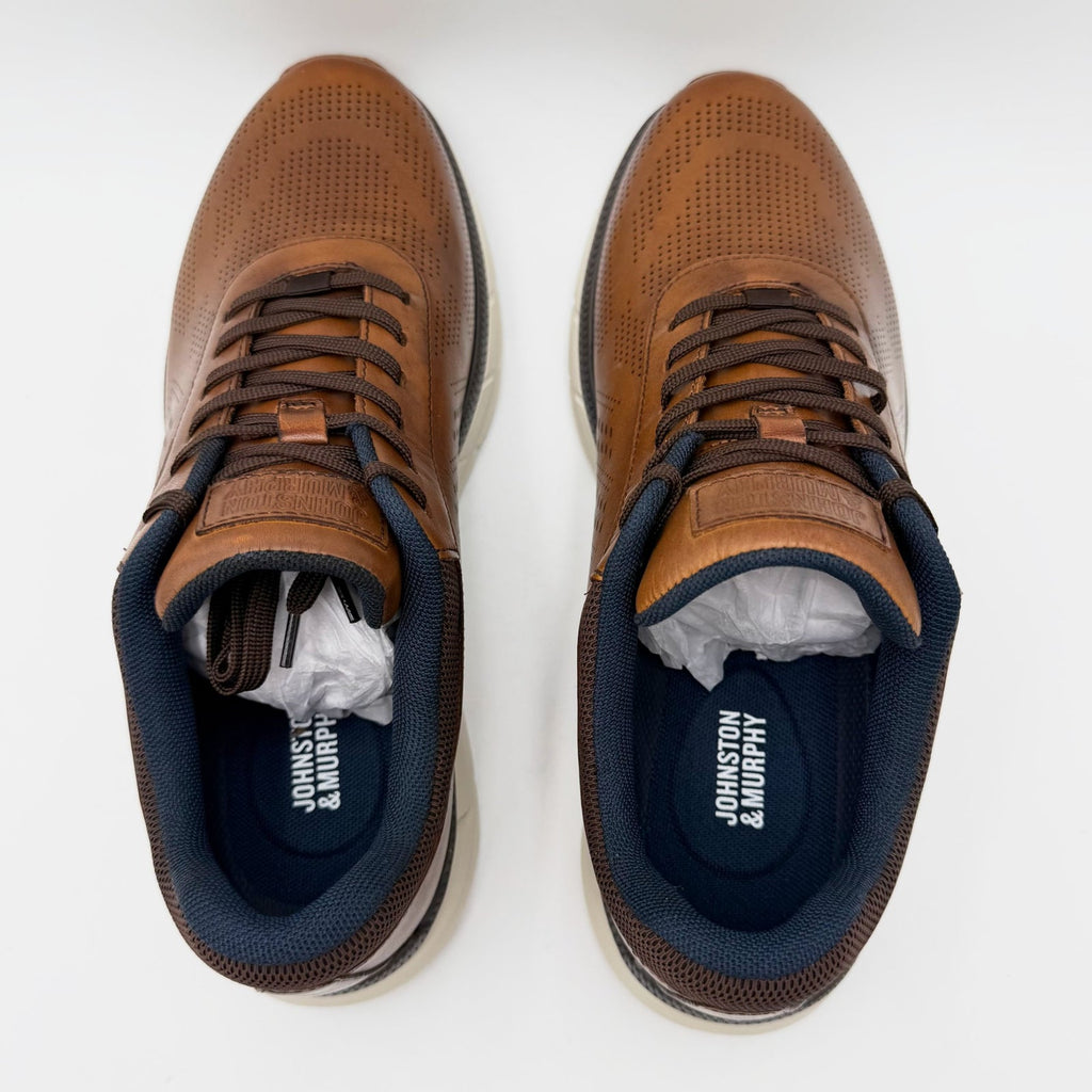Johnston & Murphy Mens Hastings U-Throat Casual Sneakers Size 10 Tan Leather NIB