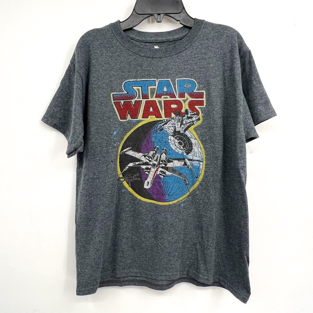 JUNK FOOD CLOTHING KIDS Star Wars Graphic T-Shirt Large Gray NWT